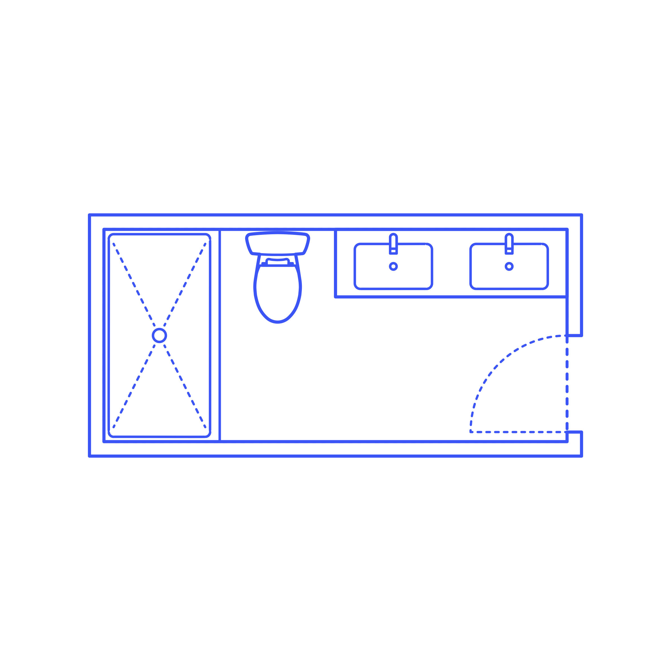 Layouts Bathrooms Primary Shower 1 Wall Contour Svg Vector Free Vectors
